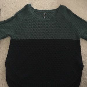 Green and black sweater